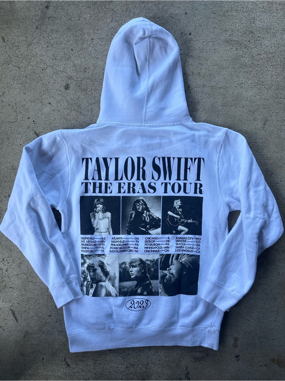 Taylor Swift The Eras Tour White Graphic Hoodie